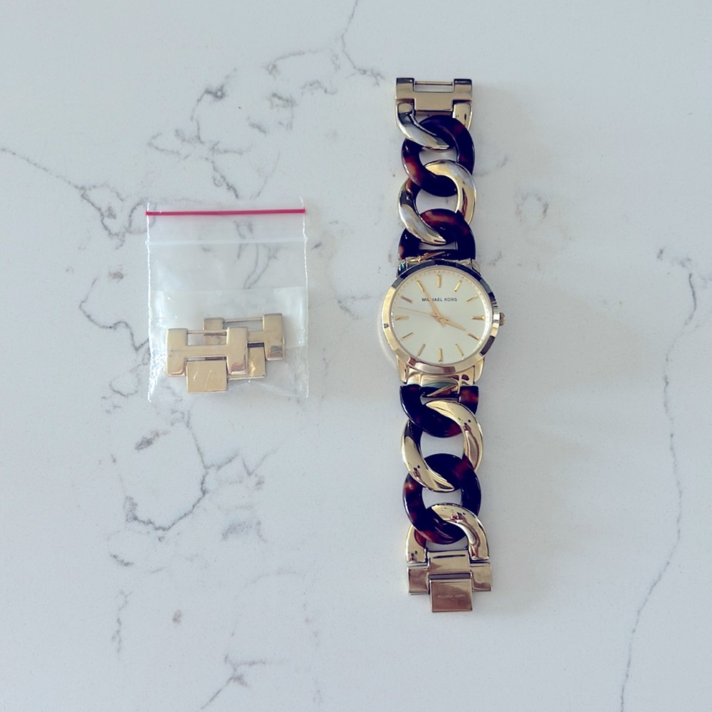 Michael Kors Nini Tortoise Gold Watch MK-4279 with Links